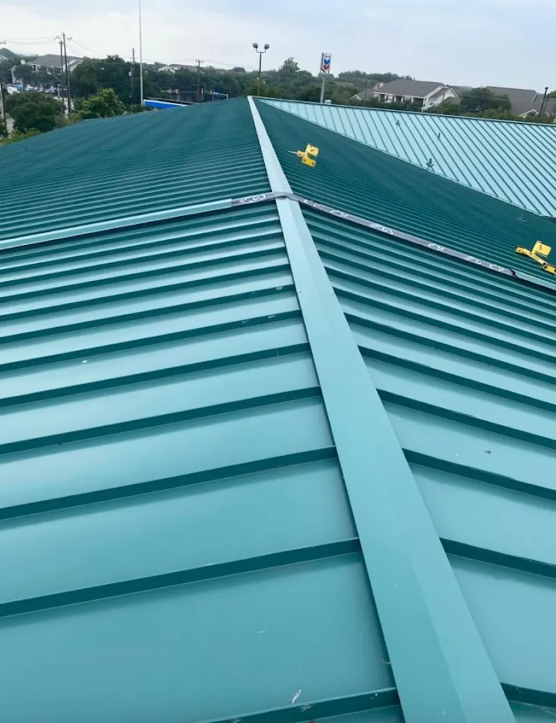 Green commercial metal roof ridge and valley for Metal Roof Repair in Marlton
